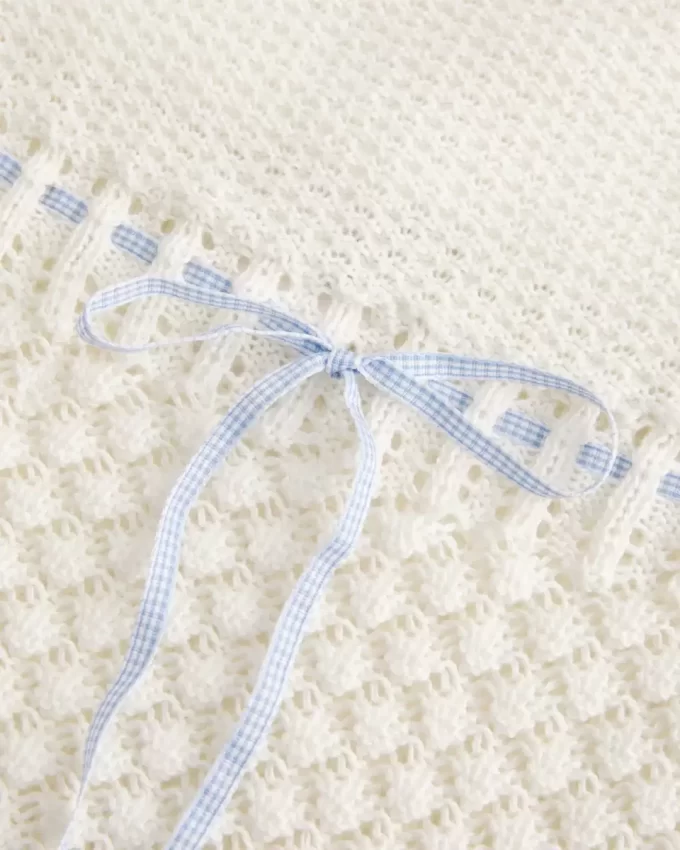 Crochet-Style Strapless Sweater Tube Top