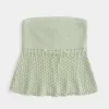 Crochet-Style Strapless Sweater Tube Top