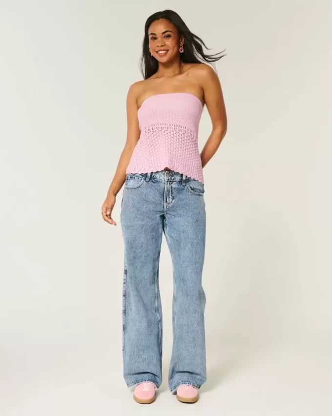 Crochet-Style Sweater Tube Top