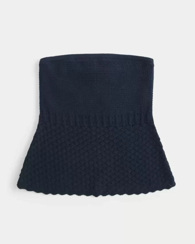Crochet-Style Sweater Tube Top