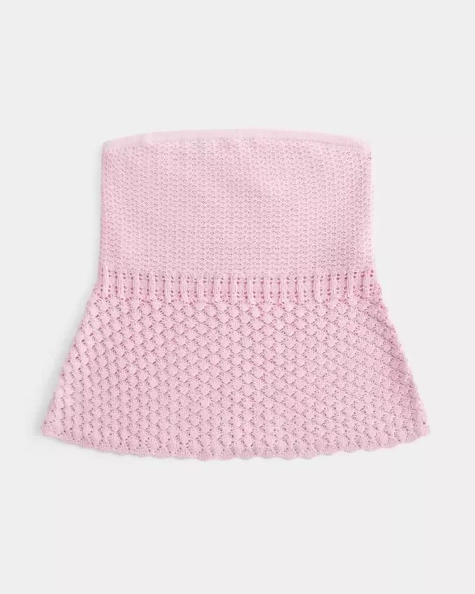 Crochet-Style Sweater Tube Top