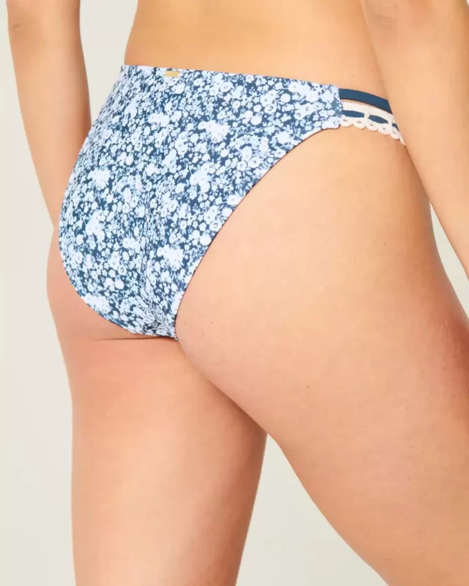 Crochet-Style Trim Double-Strap Cheeky Bikini Bottom