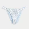 Crochet-Style Trim Double-Strap Cheeky Bikini Bottom