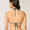 Crochet-Style Trim Halter Triangle Bikini Top