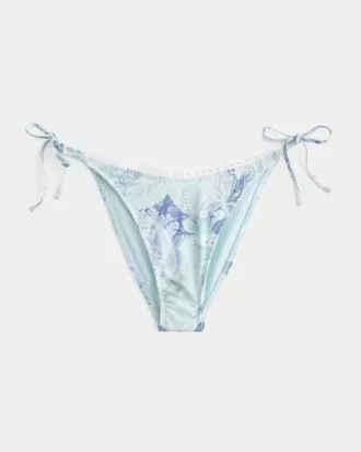 Crochet-Style Trim Side Tie Cheeky Bikini Bottom