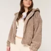 Curly Faux Fur Zip-Up Jacket