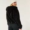 Curly Faux Fur Zip-Up Jacket