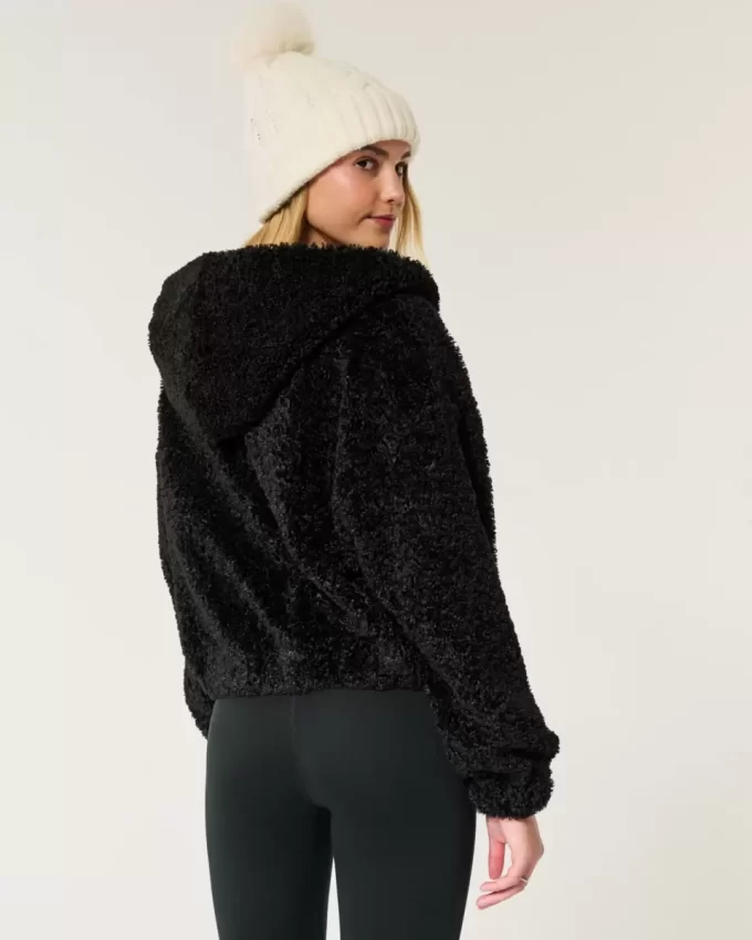 Curly Faux Fur Zip-Up Jacket