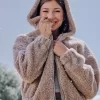 Curly Faux Fur Zip-Up Jacket