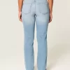 Curvy High-Rise Distressed Light Wash Straight Jeans