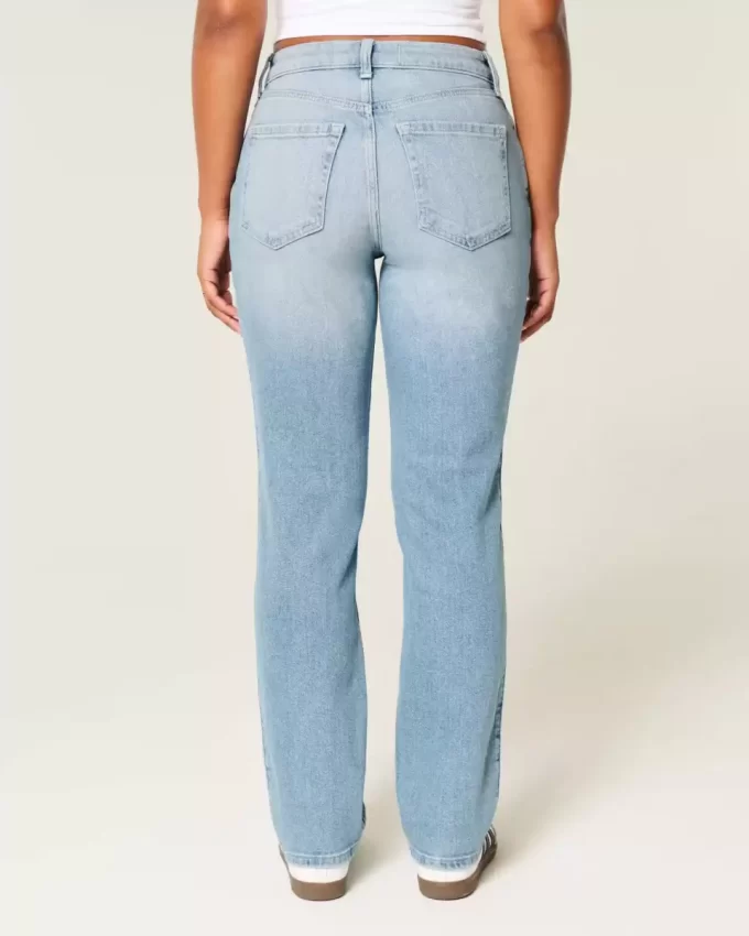 Curvy High-Rise Distressed Light Wash Straight Jeans