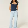 Curvy High-Rise Light Wash Baggy Jeans
