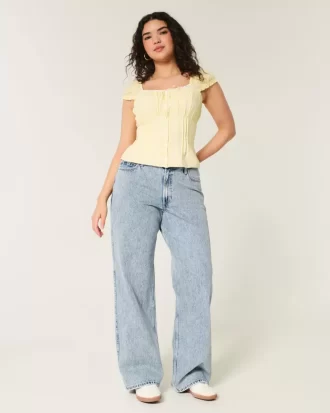 Curvy High-Rise Medium Wash Baggy Jeans