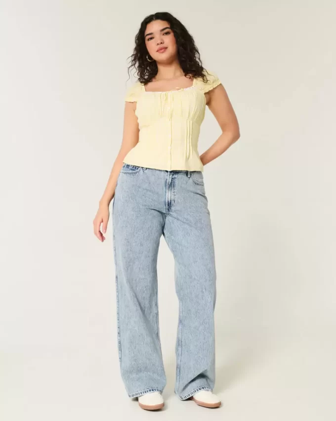Curvy High-Rise Medium Wash Baggy Jeans