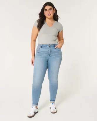 Curvy High-Rise Medium Wash Super Skinny Jeans