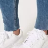 Curvy High-Rise Ripped Medium Wash Super Skinny Jeans