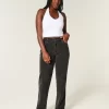 Curvy High-Rise Washed Black Straight Jeans