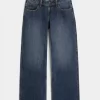 Curvy Low-Rise Dark Wash Baggy Jeans