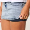 Curvy Low-Rise Denim Mini Skort