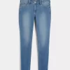 Curvy Low-Rise Medium Wash Super Skinny Jeans