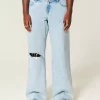 Curvy Low-Rise Ripped Light Wash Baggy Jeans