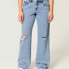 Curvy Low-Rise Ripped Medium Wash Baggy Jeans