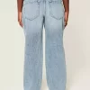 Curvy Low-Rise Ripped Medium Wash Baggy Jeans