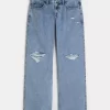 Curvy Low-Rise Ripped Medium Wash Baggy Jeans