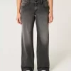 Curvy Low-Rise Washed Black Baggy Jeans
