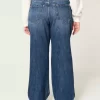 Curvy Mid-Rise Dark Wash Baggy Jeans