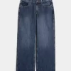 Curvy Mid-Rise Dark Wash Baggy Jeans