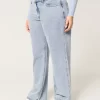 Curvy Mid-Rise Medium Wash Baggy Jeans