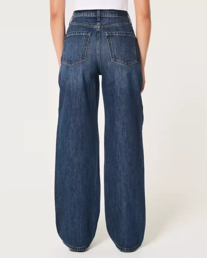 Curvy Ultra High-Rise Dark Wash Baggy Jeans