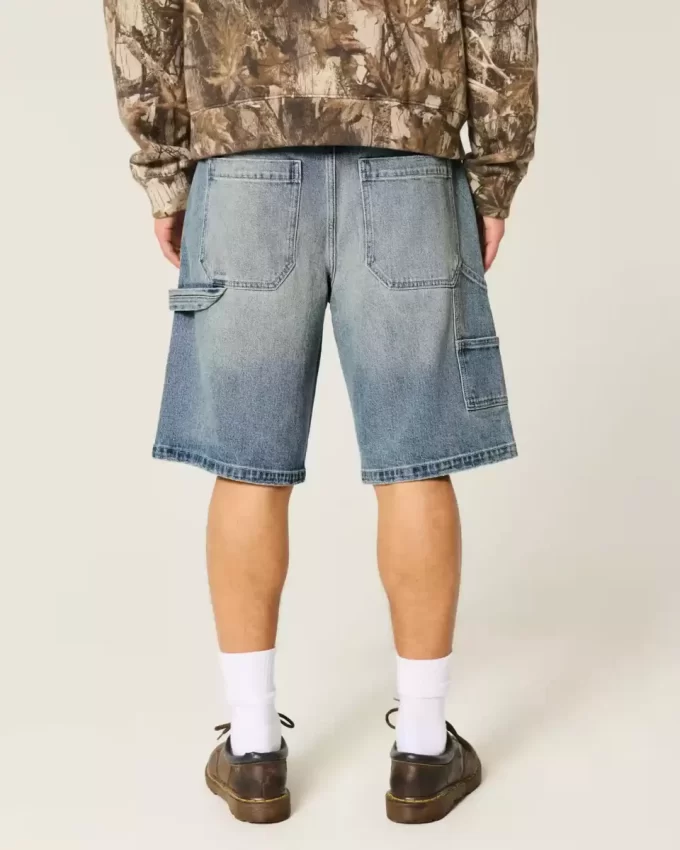 Dark Wash Baggy Denim Shorts