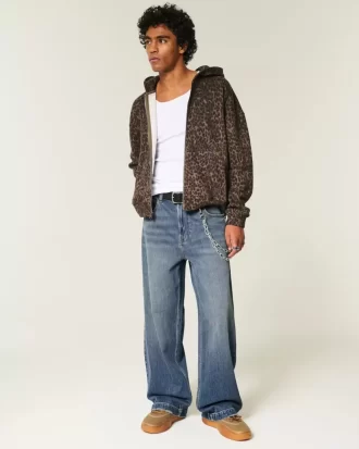 Dark Wash Dice Graphic Super Baggy Jeans
