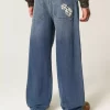 Dark Wash Dice Graphic Super Baggy Jeans