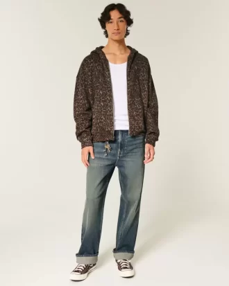 Dark Wash Embroidered Baggy Jeans