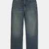 Dark Wash Embroidered Baggy Jeans