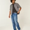 Dark Wash Rose Graphic Baggy Jeans