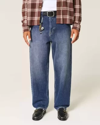 Dark Wash Skater Baggy Jeans