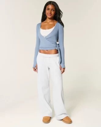 Deer Graphic Wide-Leg Sweatpants