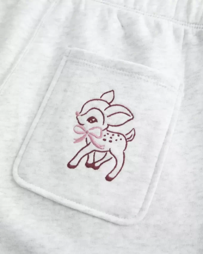 Deer Graphic Wide-Leg Sweatpants
