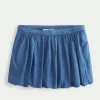 Denim Bubble Mini Skirt