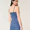 Denim Cherry Graphic Mini Dress