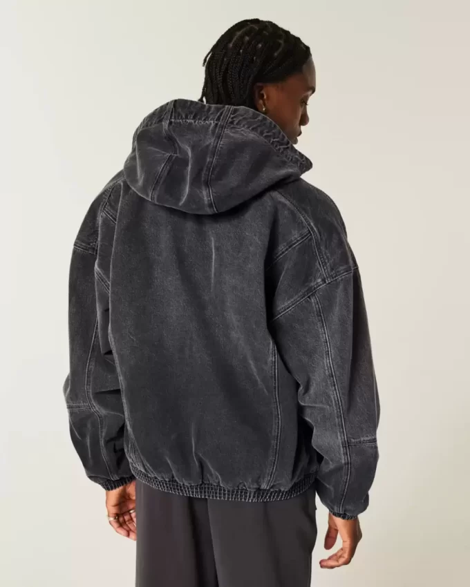 Denim Zip-Up Skater Jacket