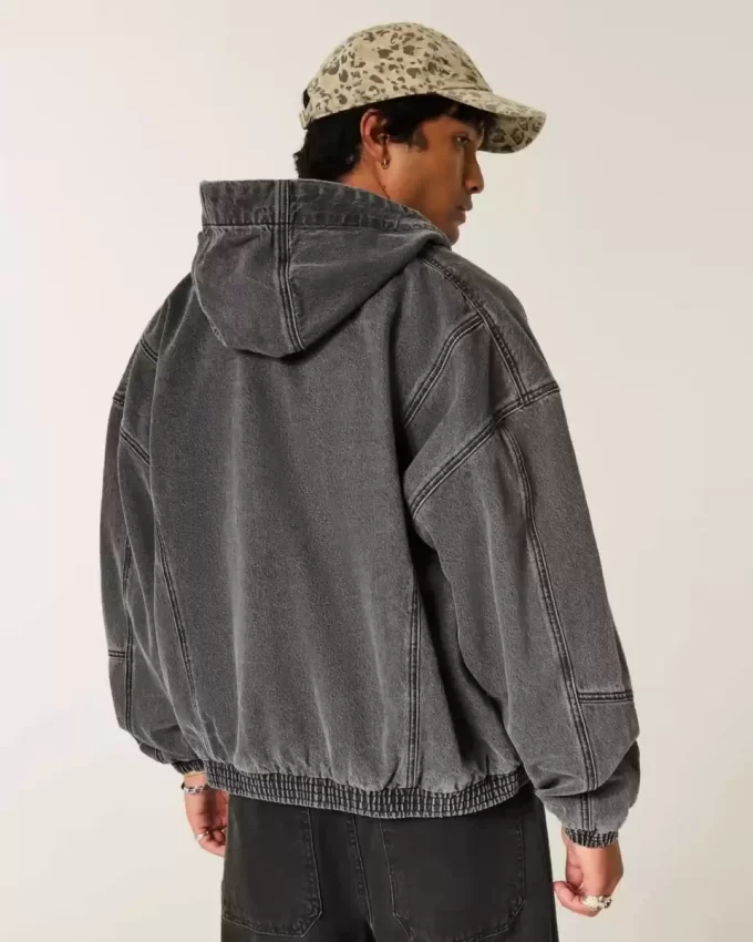 Denim Zip-Up Skater Jacket