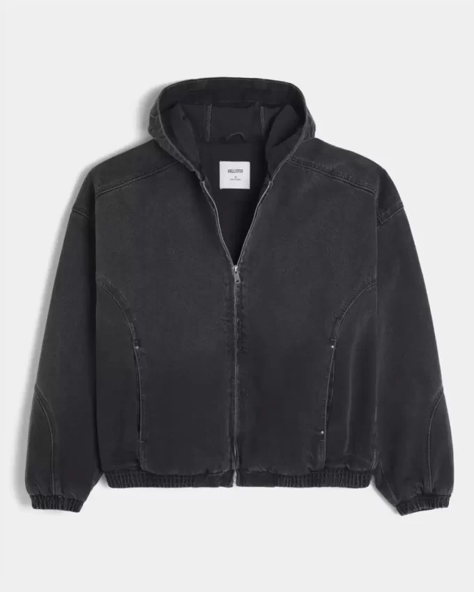Denim Zip-Up Skater Jacket