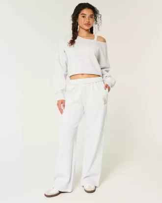 Dog Graphic Wide-Leg Sweatpants
