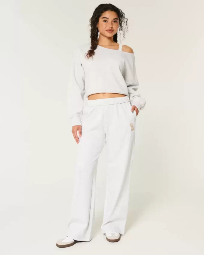 Dog Graphic Wide-Leg Sweatpants
