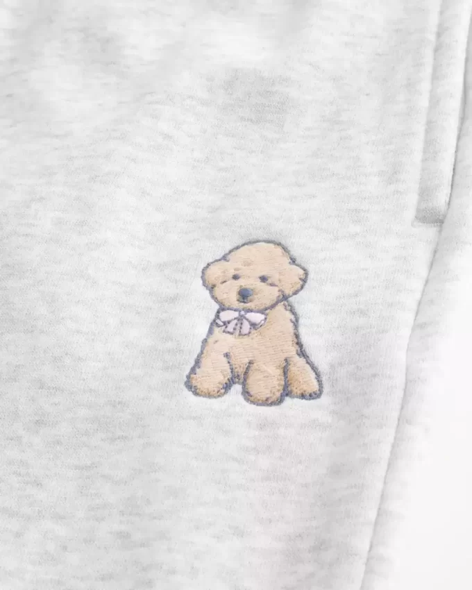 Dog Graphic Wide-Leg Sweatpants